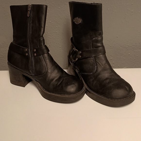 Black Leather Ankle Boots - Picture 4 of 8